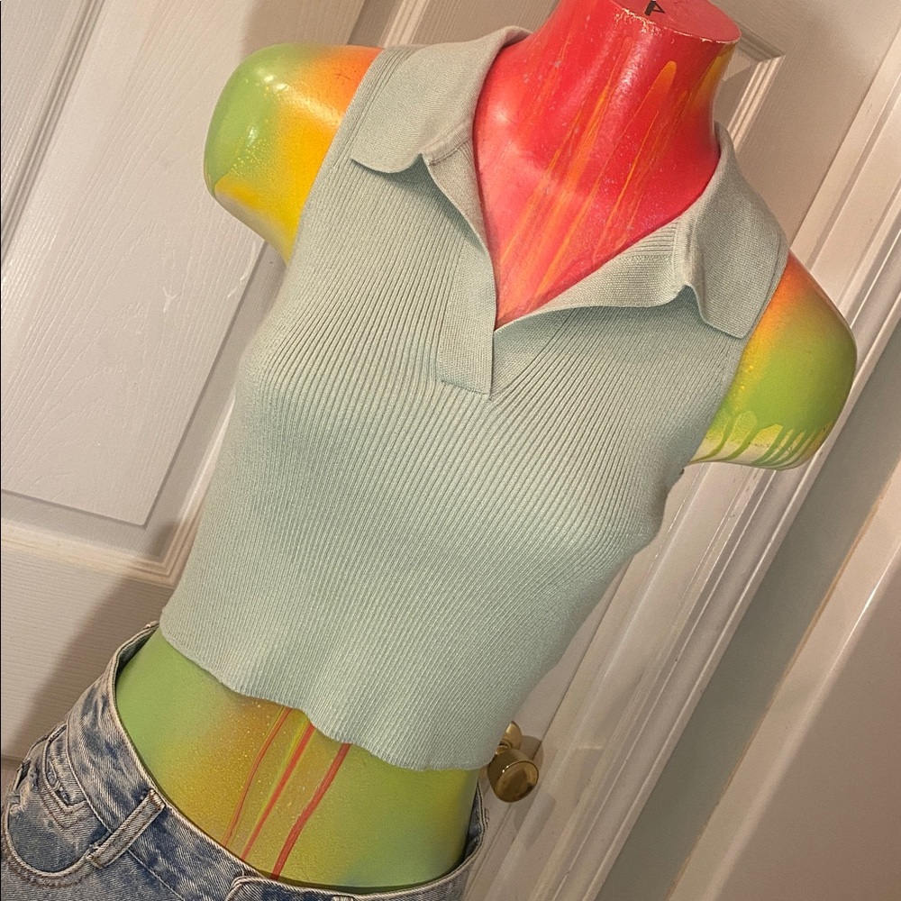 Sincerely Jules Mint Ribbed Knit - Picture 1 of 10